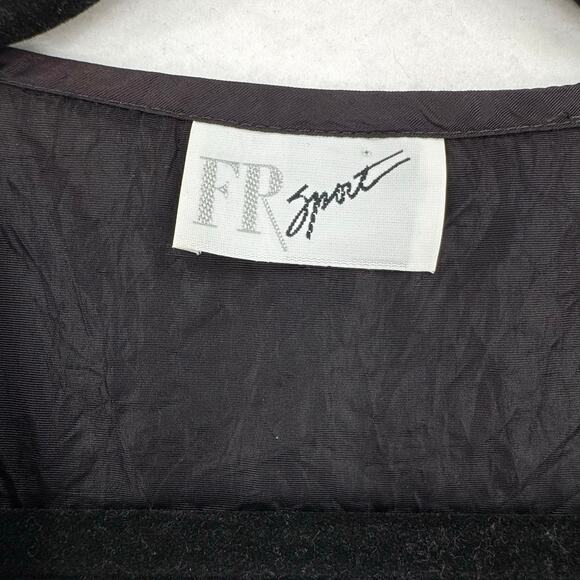 Vintage 90's Embroidered Floral Vest XS Black Boho Retro Dress Whimsigoth Career - Picture 6 of 8